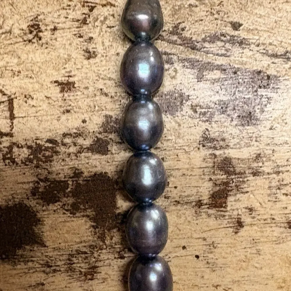 Sterling Silver & Cultured Freshwater Peacock Pearl Necklace 18-20.5 In. by FAS